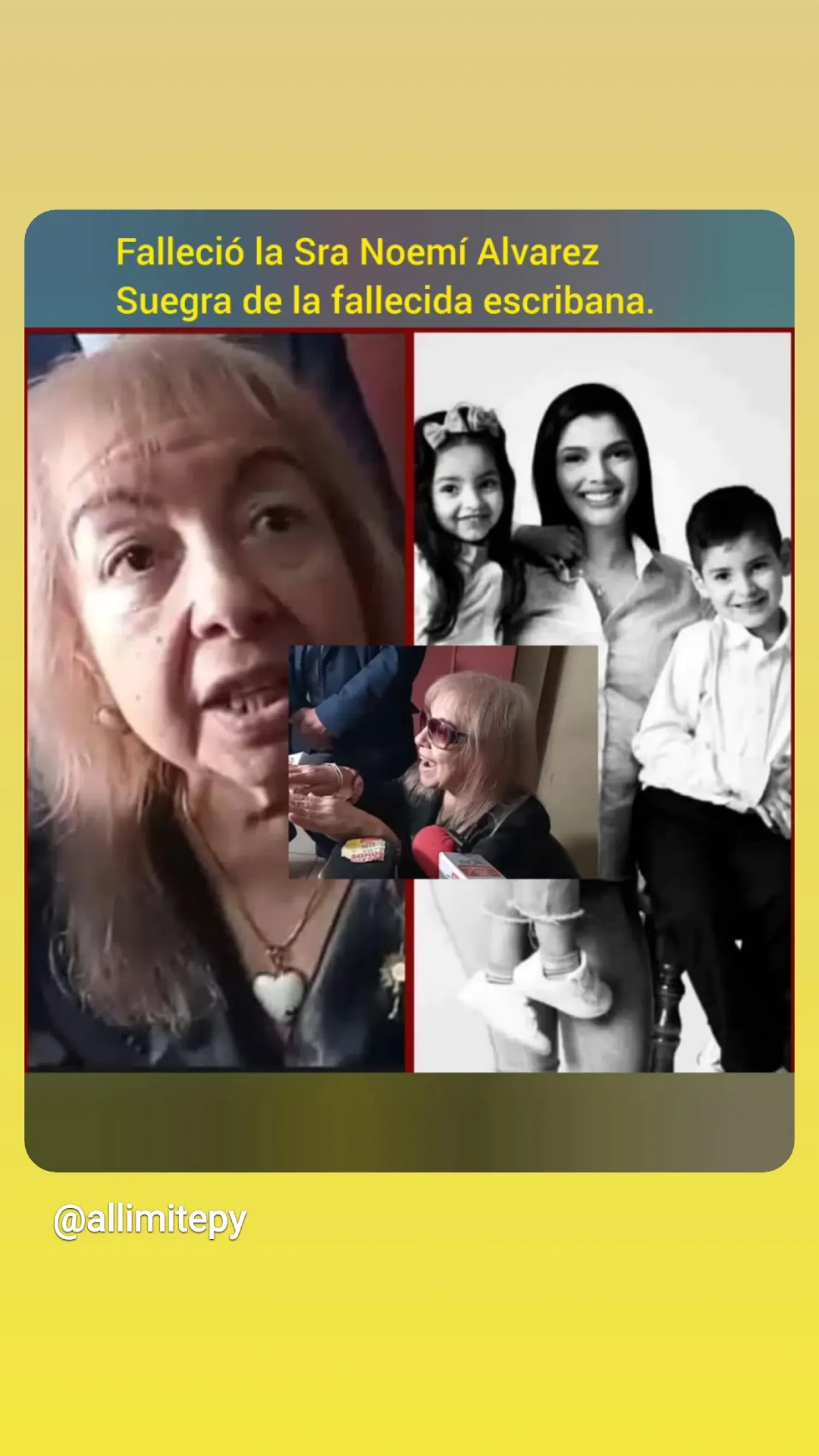 Falleció la suegra de la fallecida escribana. CDE.