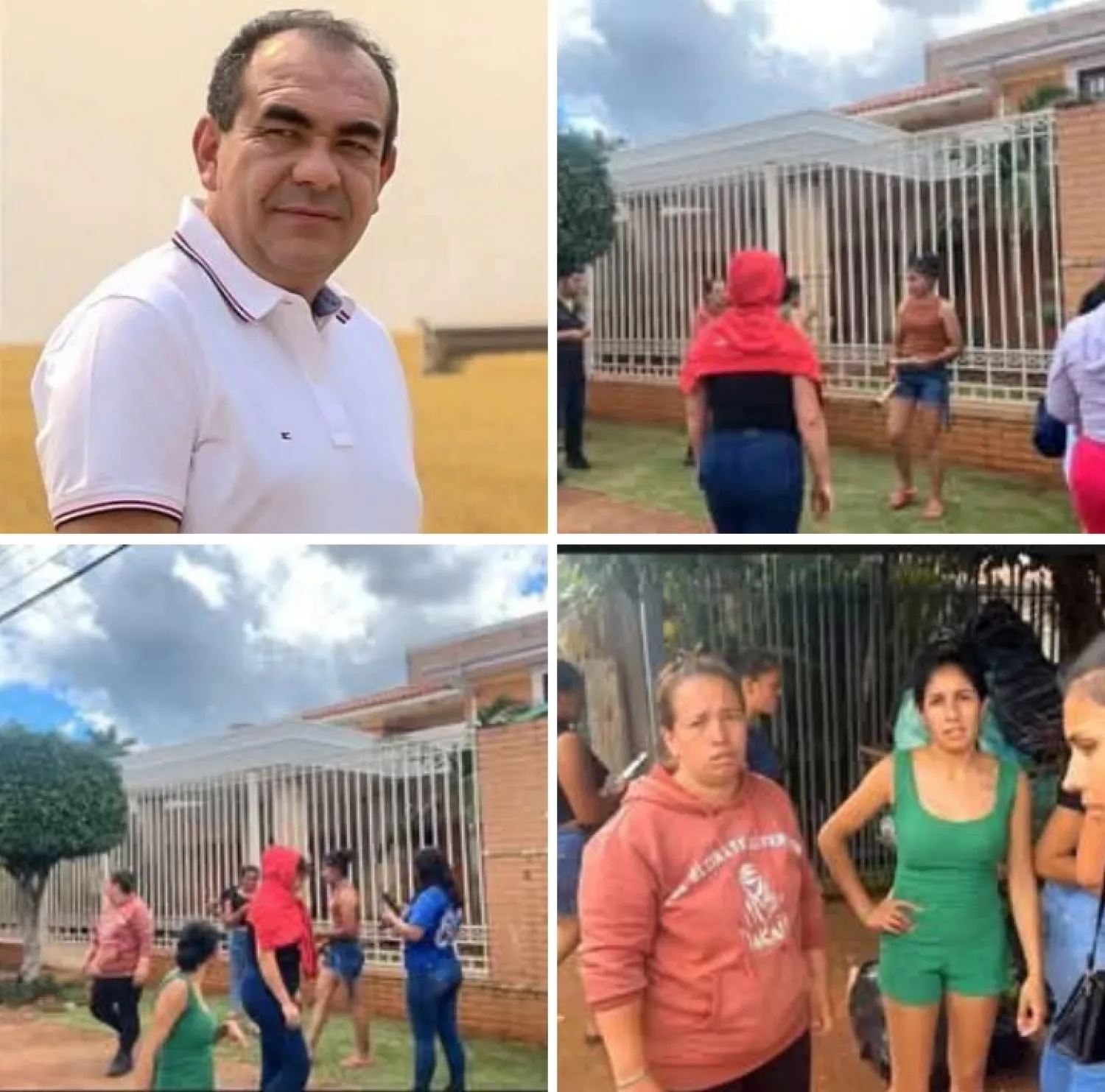 Funcionarios de exdiputado Elio Cabral se manifiestan frente a su domicilio queriendo cobrar.